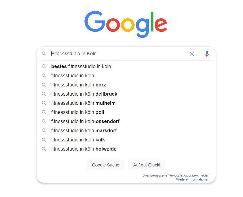 SEO selbst lernen - weitere Vorschläge der Google Autovervollständigung